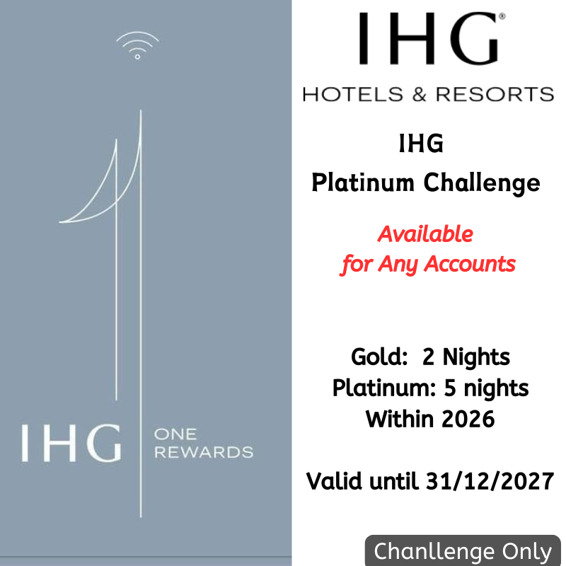 IHG Platinum Challenge- Get Gold Status in 2 Nights/ Platinum Status in 5 Nights