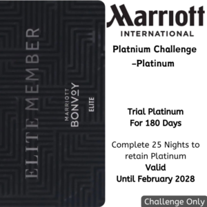 Marriott Bonvoy Platinum Challenge 25 nights - instant trial Platinum status for 180 days, valid until February 2028