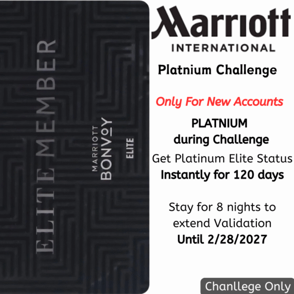 Marriott Platinum Challenge-Get Platinum Status in 8 Nights, Platinum Status During the Challenge