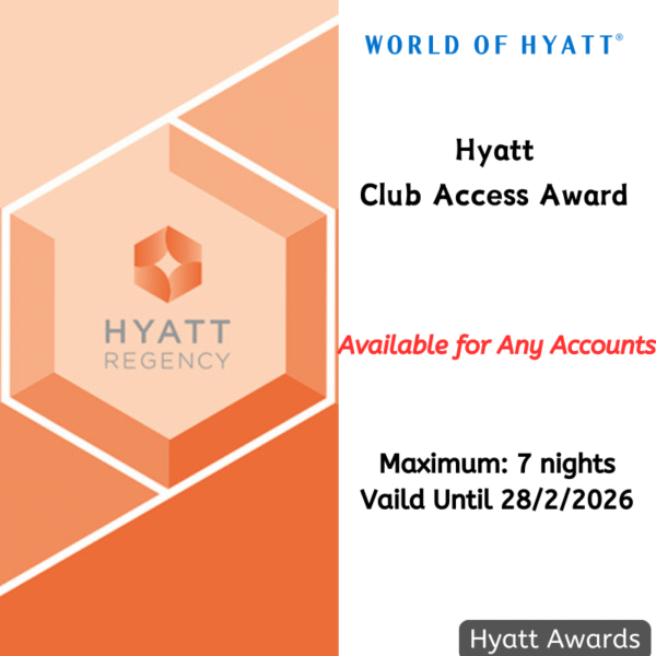 Hyatt Club Access Award-Free Meals Drinks Snacks in Hyatt Club Lounges