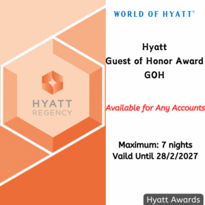 Hyatt Guest of Honor Award, valid until 2/2027