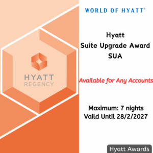 Hyatt Suite Upgrade Award, valid until 2/2027