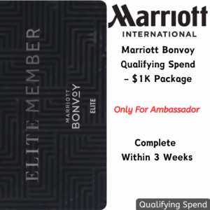 Marriott qualifying spend for Ambassador Elite at half cost. $1K spend for $500. Fast & 100% legitimate.