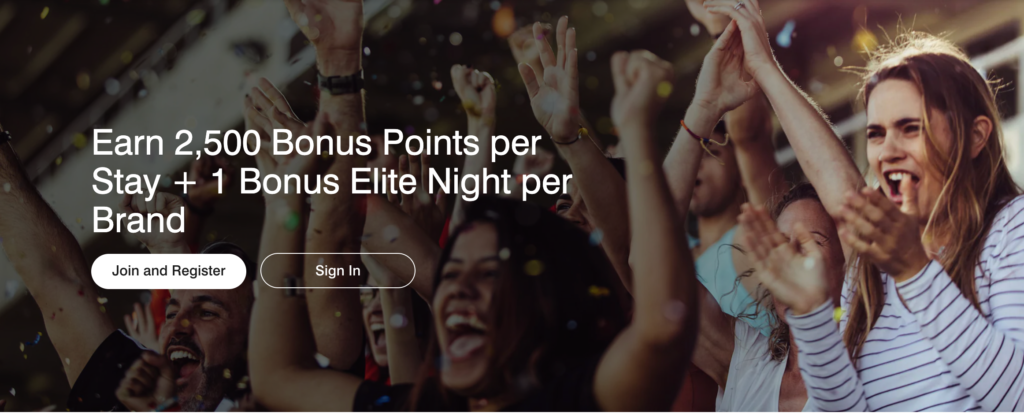 Marriott Bonvoy Q1 2026 promotion offering 2,500 bonus points per stay and bonus elite night credits