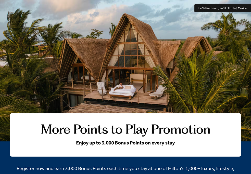Hilton Q4 2026 promotion: up to 3,000 bonus points per stay