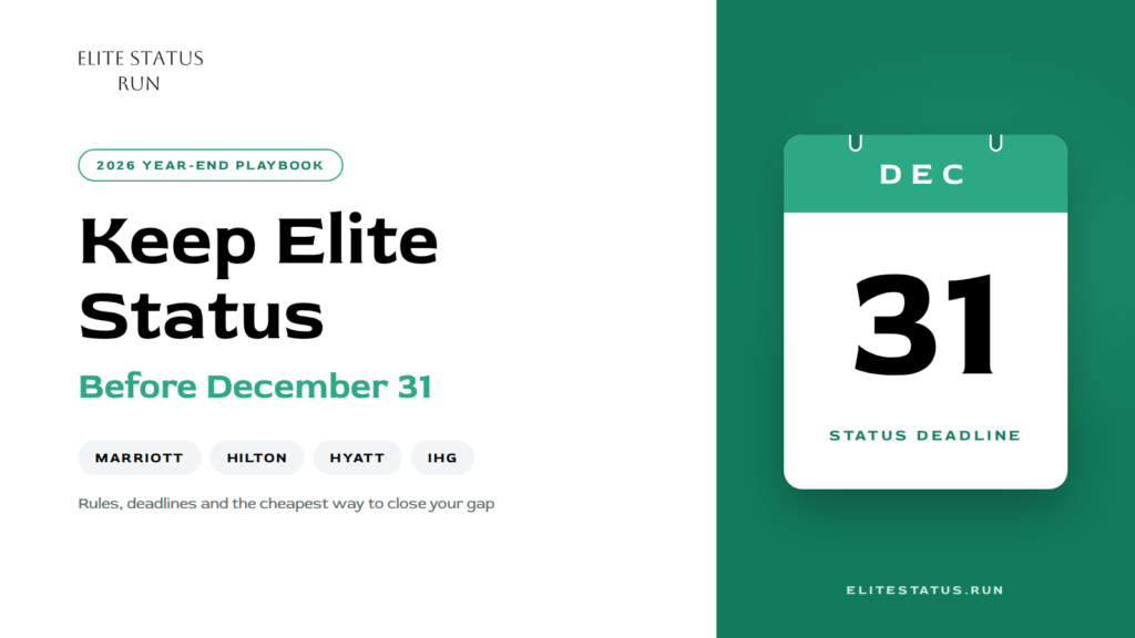 How to keep elite status before December 31, 2026 for Marriott, Hilton, Hyatt and IHG